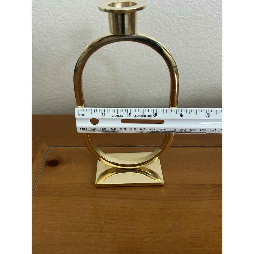 Bungalow DK Candle Holder MetroStanding Ellipse‎ Gold Brass Modern Contemporary